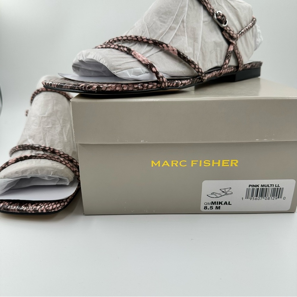 Marc Fisher Pink Snake Print Sandals
